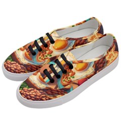 Breakfast Egg Beans Toast Plate Women s Classic Low Top Sneakers