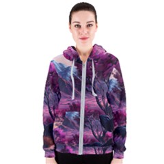 Landscape Painting Purple Tree Women s Zipper Hoodie by Ndabl3x