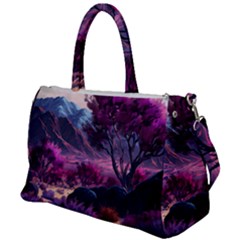 Landscape Painting Purple Tree Duffel Travel Bag by Ndabl3x