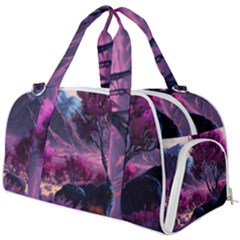 Landscape Painting Purple Tree Burner Gym Duffel Bag by Ndabl3x