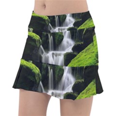 Waterfall Moss Korea Mountain Valley Green Forest Classic Tennis Skirt by Ndabl3x