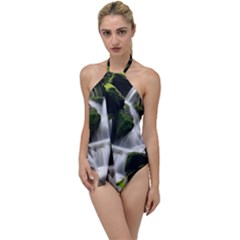 Waterfall Moss Korea Mountain Valley Green Forest Go With The Flow One Piece Swimsuit by Ndabl3x