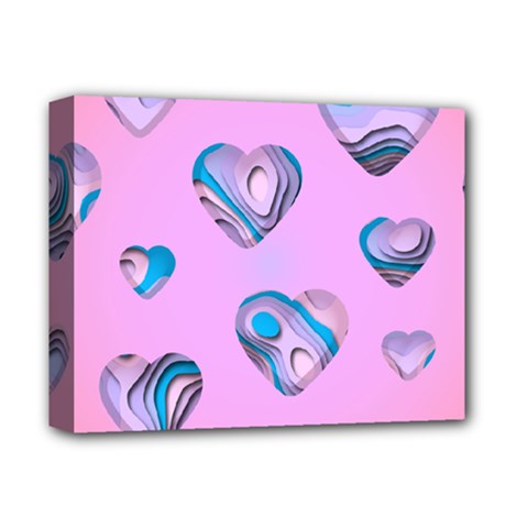 Hearts Pattern Love Deluxe Canvas 14  X 11  (stretched)