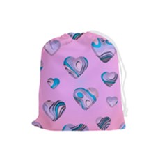 Hearts Pattern Love Drawstring Pouch (large)