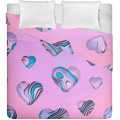 Hearts Pattern Love Duvet Cover Double Side (king Size) by Ndabl3x