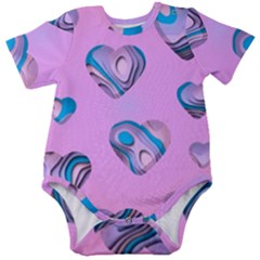 Hearts Pattern Love Baby Short Sleeve Bodysuit by Ndabl3x