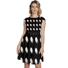 Background Dots Circles Graphic Cap Sleeve High Waist Dress by Ndabl3x