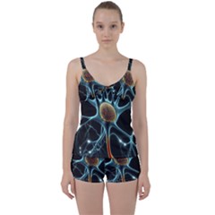 Organism Neon Science Tie Front Two Piece Tankini by Ndabl3x