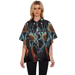 Organism Neon Science Women s Batwing Button Up Shirt