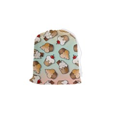 Cupcakes Cake Pie Pattern Drawstring Pouch (small) by Ndabl3x