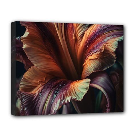 Flower Orange Lilly Deluxe Canvas 20  X 16  (stretched) by Ndabl3x