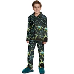 Neuron Network Kids  Long Sleeve Velvet Pajamas Set