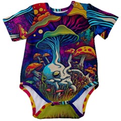 Mushrooms Fungi Psychedelic Baby Short Sleeve Bodysuit