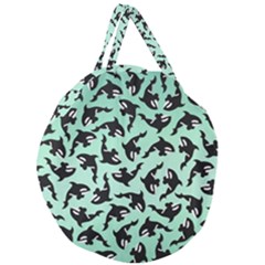 Orca Killer Whale Fish Giant Round Zipper Tote by Ndabl3x