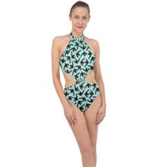 Orca Killer Whale Fish Halter Side Cut Swimsuit by Ndabl3x