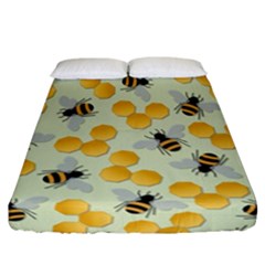 Honey Bee Bees Pattern Fitted Sheet (california King Size)