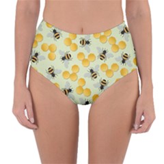 Honey Bee Bees Pattern Reversible High-waist Bikini Bottoms by Ndabl3x