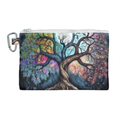 Tree Colourful Canvas Cosmetic Bag (large) by Ndabl3x