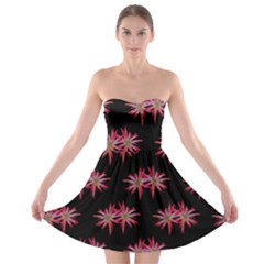 Chic Dreams Botanical Motif Pattern Design Strapless Bra Top Dress by dflcprintsclothing
