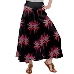 Chic Dreams Botanical Motif Pattern Design Women s Satin Palazzo Pants