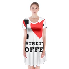 I Love Ristretto Coffee Short Sleeve V-neck Flare Dress by ilovewhateva