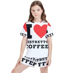 I Love Ristretto Coffee Kids  Tee And Sports Shorts Set by ilovewhateva