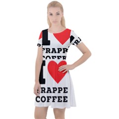 I Love Frappe Coffee Cap Sleeve Velour Dress  by ilovewhateva