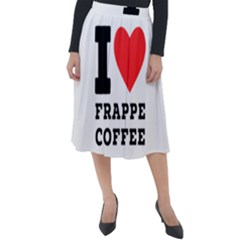 I Love Frappe Coffee Classic Velour Midi Skirt 