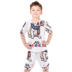 All American Bulldog Kids  Tee And Shorts Set