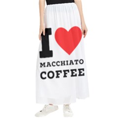 I Love Macchiato Coffee Maxi Chiffon Skirt by ilovewhateva