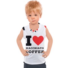 I Love Macchiato Coffee Kids  Sport Tank Top