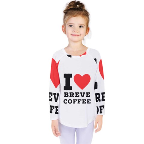 I Love Breve Coffee Kids  Long Sleeve Tee by ilovewhateva
