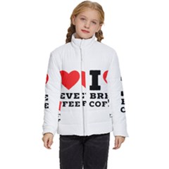 I Love Breve Coffee Kids  Puffer Bubble Jacket Coat by ilovewhateva