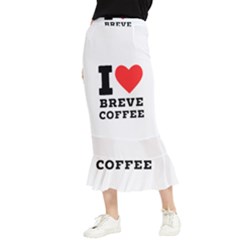 I Love Breve Coffee Maxi Fishtail Chiffon Skirt by ilovewhateva