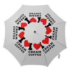 I Love Cream Coffee Hook Handle Umbrellas (small) by ilovewhateva