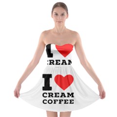 I Love Cream Coffee Strapless Bra Top Dress by ilovewhateva