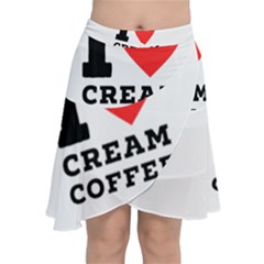 I Love Cream Coffee Chiffon Wrap Front Skirt by ilovewhateva