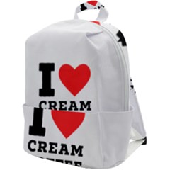 I Love Cream Coffee Zip Up Backpack by ilovewhateva