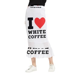 I Love White Coffee Maxi Fishtail Chiffon Skirt by ilovewhateva