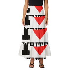 I Love White Coffee Tiered Ruffle Maxi Skirt by ilovewhateva