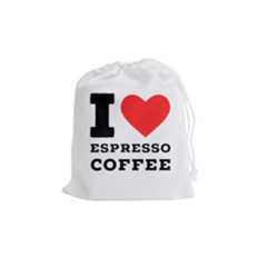 I Love Espresso Coffee Drawstring Pouch (medium) by ilovewhateva