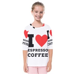 I Love Espresso Coffee Kids  Quarter Sleeve Raglan Tee