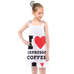 I Love Espresso Coffee Kids  Overall Dress by ilovewhateva