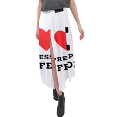 I Love Espresso Coffee Velour Split Maxi Skirt by ilovewhateva