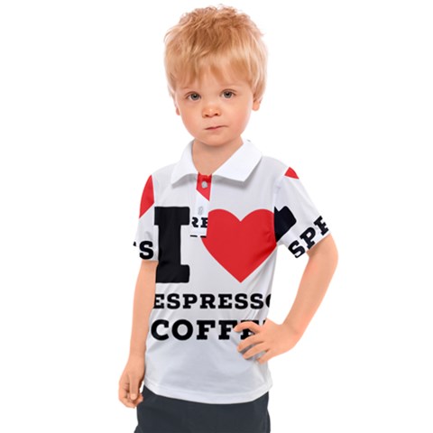 I Love Espresso Coffee Kids  Polo Tee by ilovewhateva