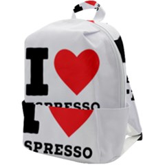 I Love Espresso Coffee Zip Up Backpack by ilovewhateva