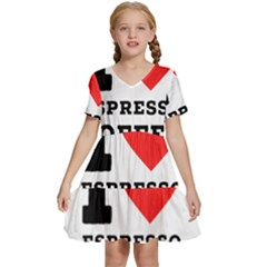 I Love Espresso Coffee Kids  Short Sleeve Tiered Mini Dress by ilovewhateva
