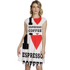 I Love Espresso Coffee Cap Sleeve High Waist Dress by ilovewhateva