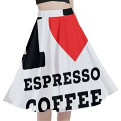 I Love Espresso Coffee A-line Full Circle Midi Skirt With Pocket by ilovewhateva