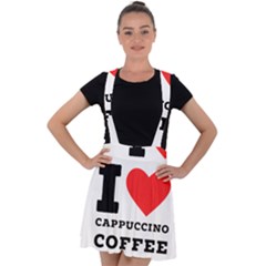 I Love Cappuccino Coffee Velvet Suspender Skater Skirt by ilovewhateva